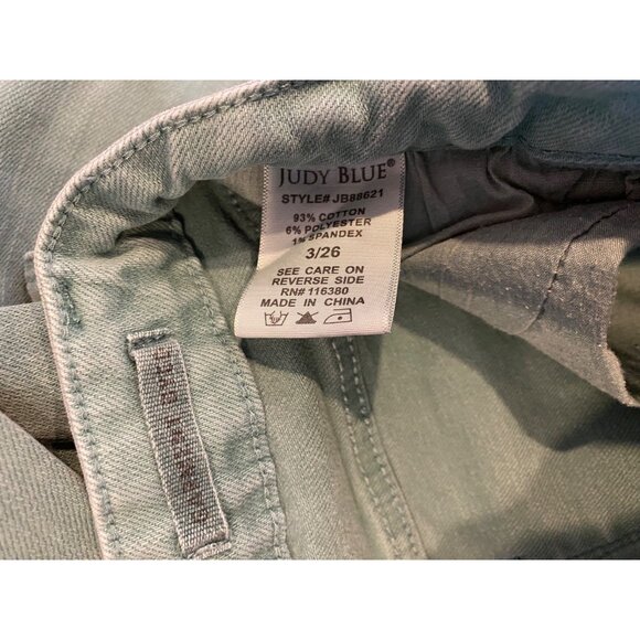 Judy Blue Women's High Waist Sea Green Garment Dyed 90s Straight Leg Jean 3/26 - Picture 7 of 7